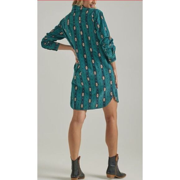 Wrangler Retro  Women's Southwestern Print Long Sleeve Mini Dress Size XL - Picture 5 of 8
